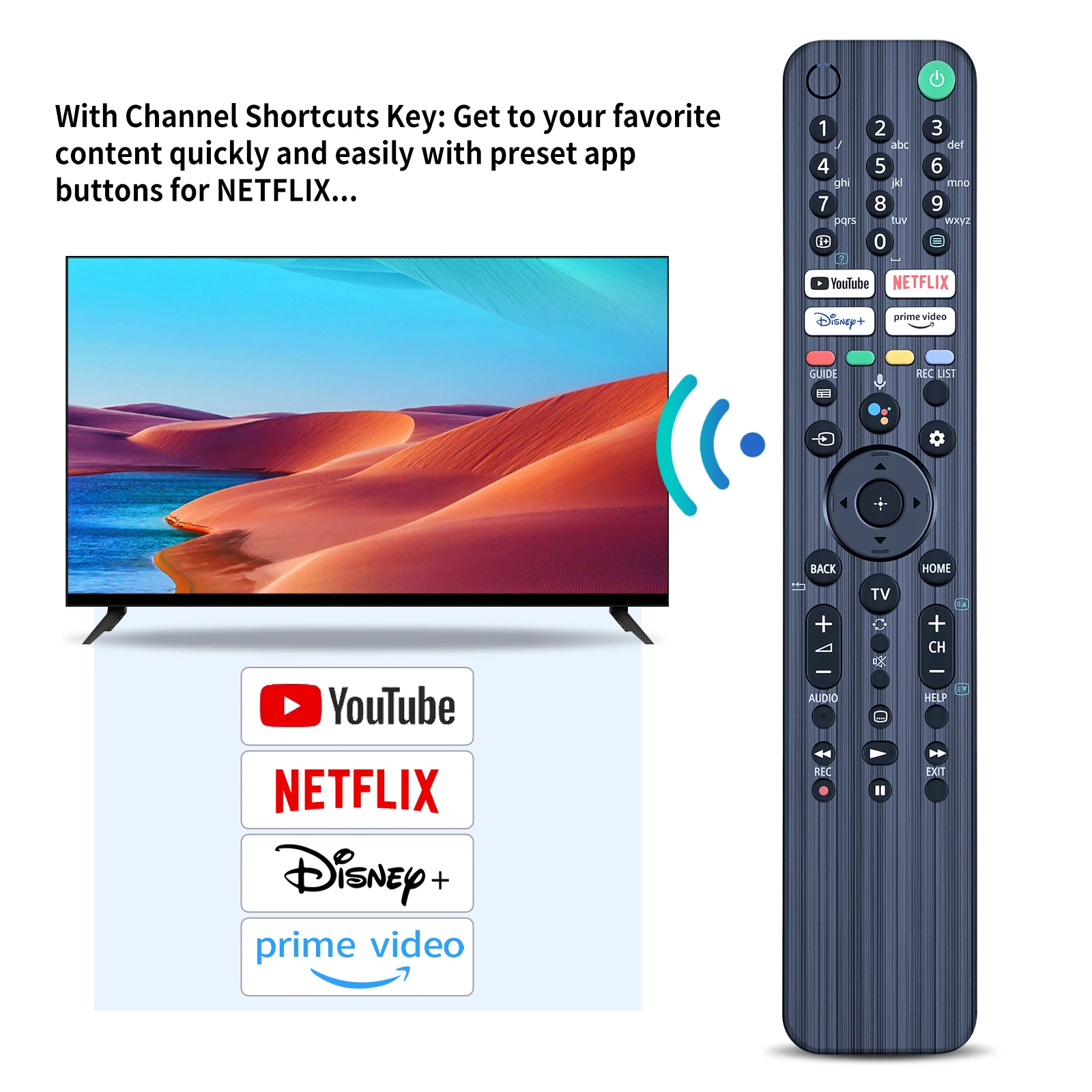 Original Remote Control RMF-TX520E / RMFTX520E for Sony TV KD-65X80 KD-75X80J