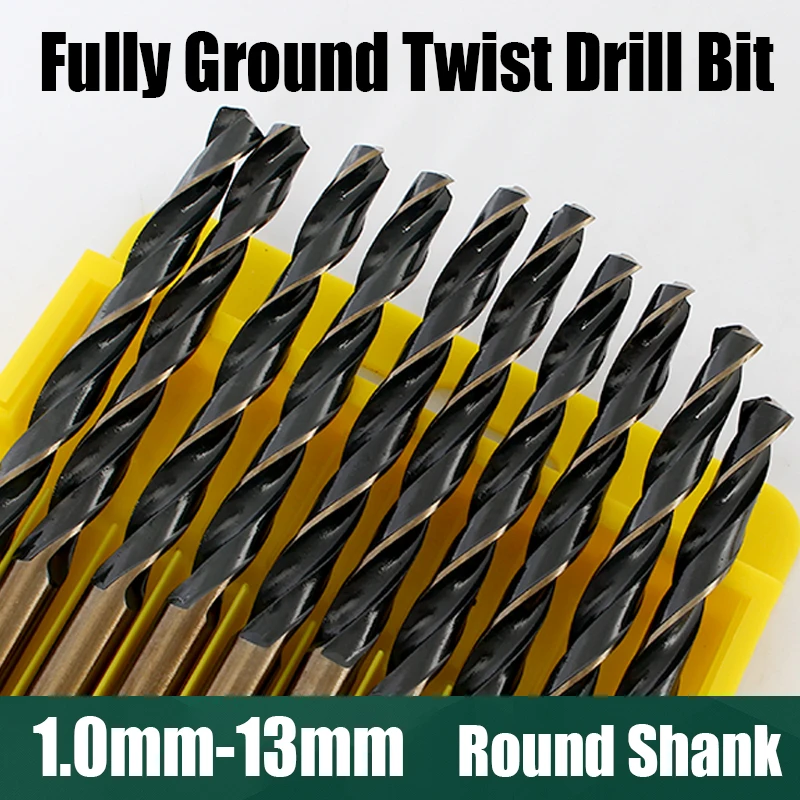 

1.0mm-13mm Fully Ground Twist Drill Bit M35 HSS Round Shank Cobalt Drill Bit For Wood/Metal Hole Cutter Opener Metalworking Tool