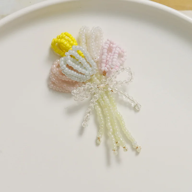 Shoe Accessory 1 Piece Handmade Colorful Resin Tulip Bouquet DIY Spring Summer for Jelly Clog Sandals Crystal Princess Korean