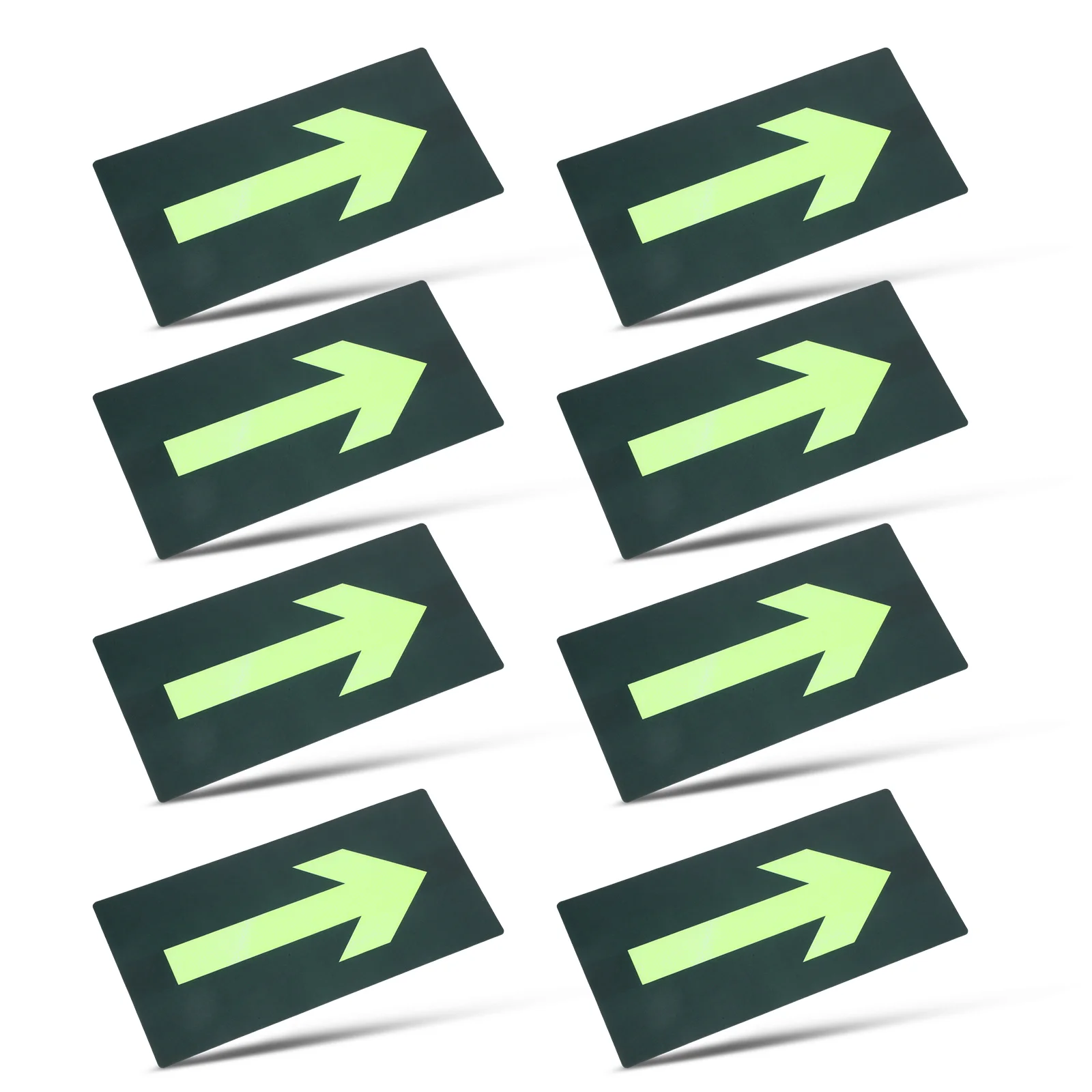 8 ชิ้นป้ายสติกเกอร์ Dark Evacuation สติกเกอร์ป้ายความปลอดภัยกันน้ํา PVC Fire Exit Assembly เครื่องหมายจราจร