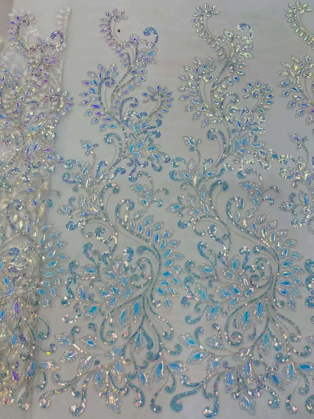 Fashion African Beaded Lace Fabric 2023 High Quality Lace Nigerian Lace Fabric French Sequins Lace Fabric For Party Dress Women