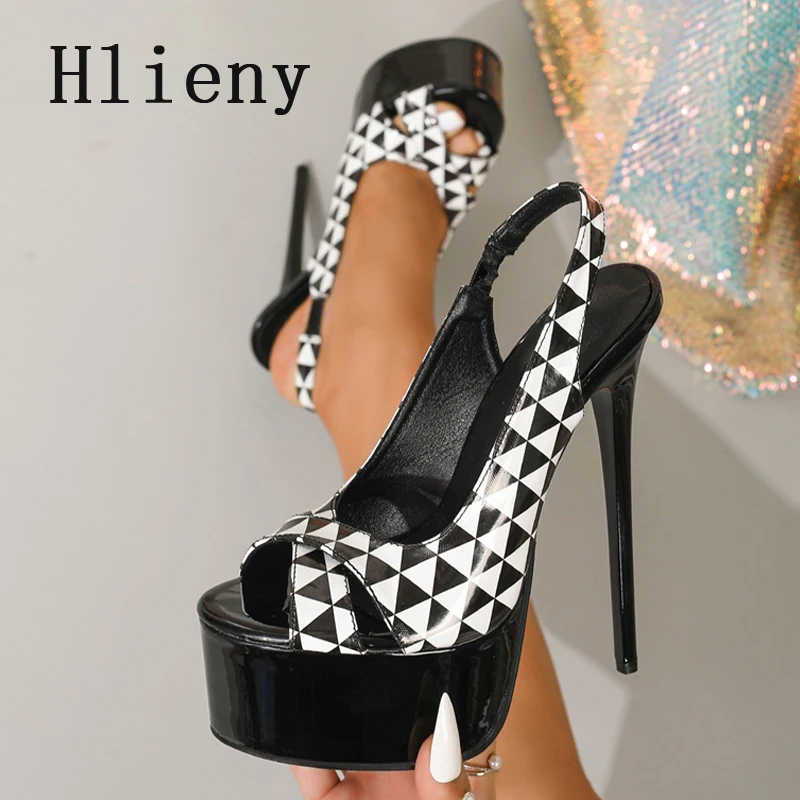 

Hlieny Summer New Women Platform Sandals Super High Heels Sexy Peep Toe Gladiator Party Prom Dress Shoes Pumps Zapatos Mujer