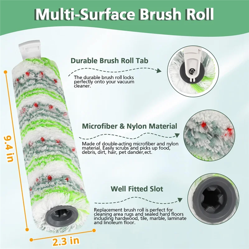 YCOC-3 Pack Multi-Surface Pet Brush Rolls 2788 And Vacuum Filters 1866 Compatible For Bissell Crosswave Max 2554 2554A 2590