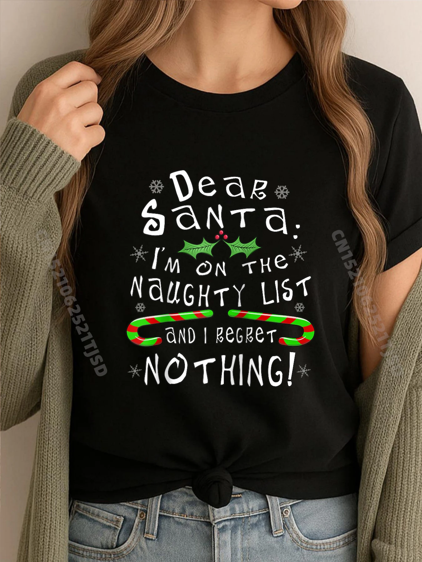 

На озорном списке и я реглю ничего, Рождественская винтажная футболка реглан, женская и мужская одежда, День памяти