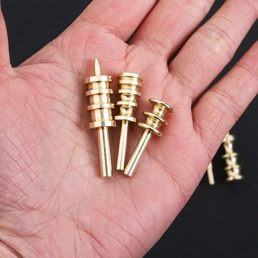 Pointed or Flat Tip Leather Burnisher Tool Brass Pressing Line Leather Edge Slicker Soldering Iron Marking Creaser - view 3