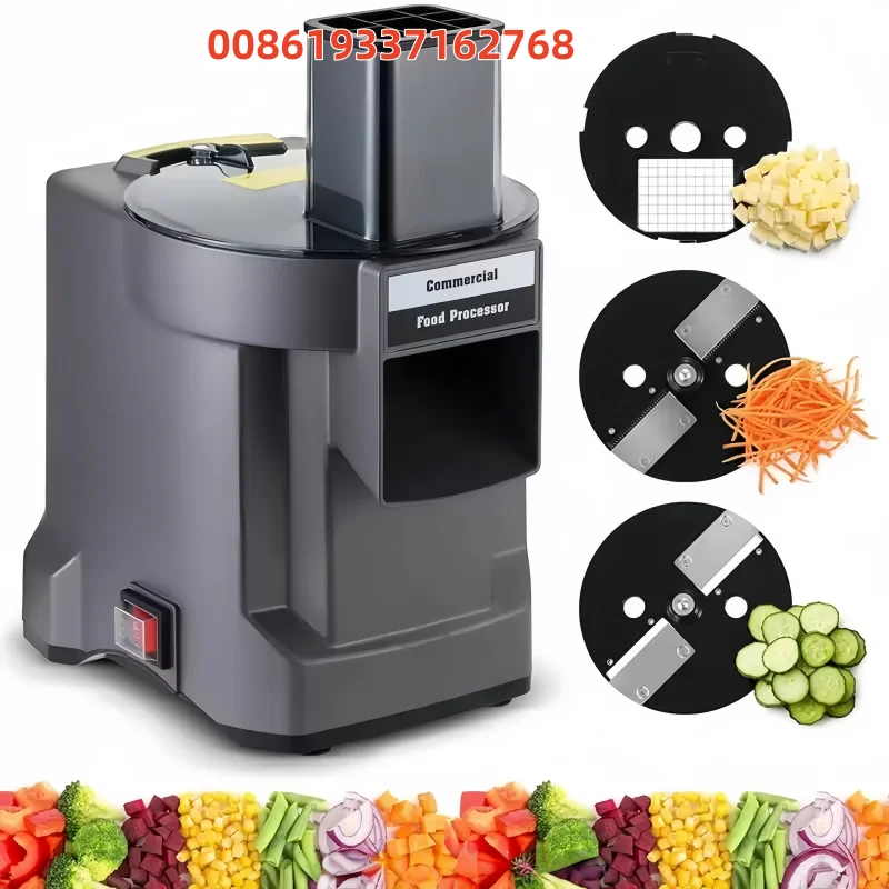 Robot culinaire commercial 4-en-1 multifonctionnel électrique : hachoir, trancheur, râpe et machine à trancher automatique pour légumes
