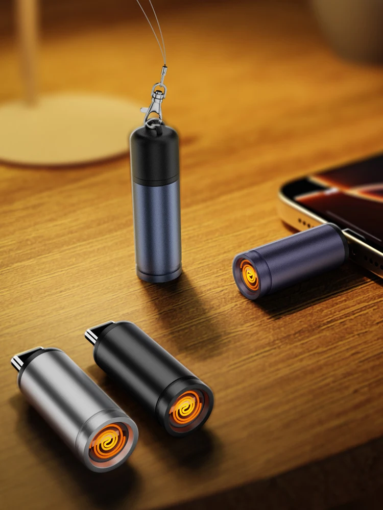 Briquet électrique Compact de Type C pour un facile à transporter et à ranger, Mini allume-cigare de Type C pour les voyages aériens en plein Air, sans flamme