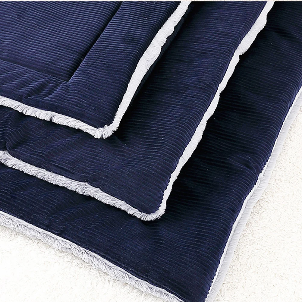 

Warm Dog Blanket Cat Pad Reversible Pet Mat For All Seasons Soft Floor Cushion For Crates Carriers S Navy Blue