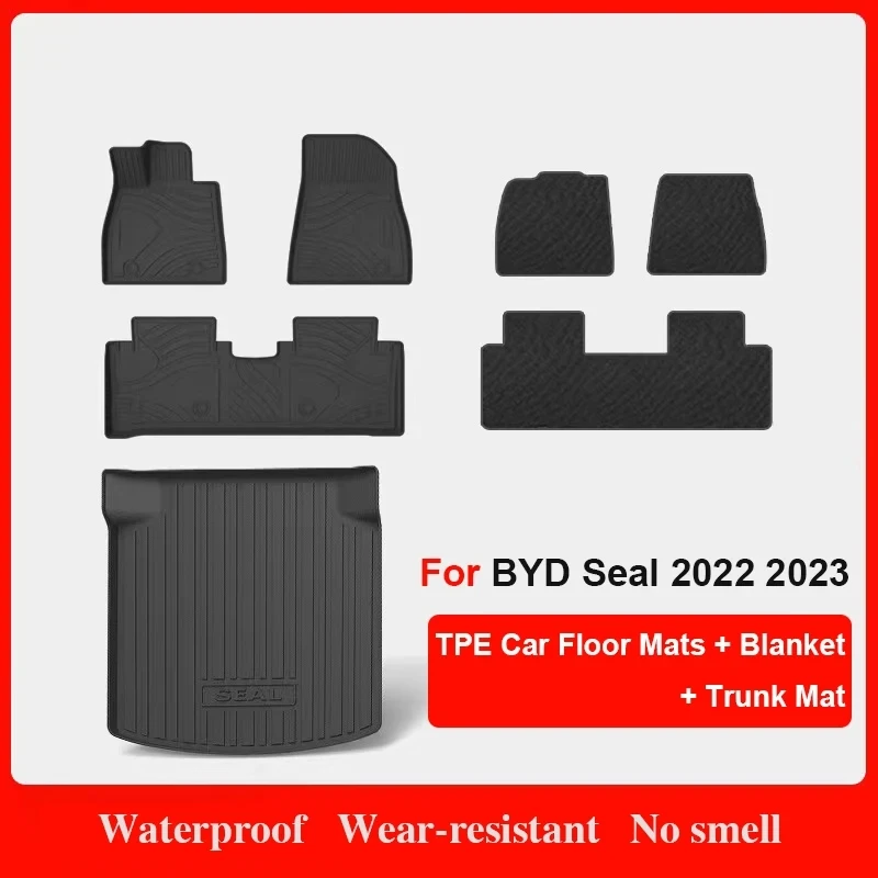 Custom Fit Car Interior Accessories TPE Floor Mat for For BYD Seal 2022 2023 Trunk Cargo Mat for BYD Seal EV Left Hand Drive