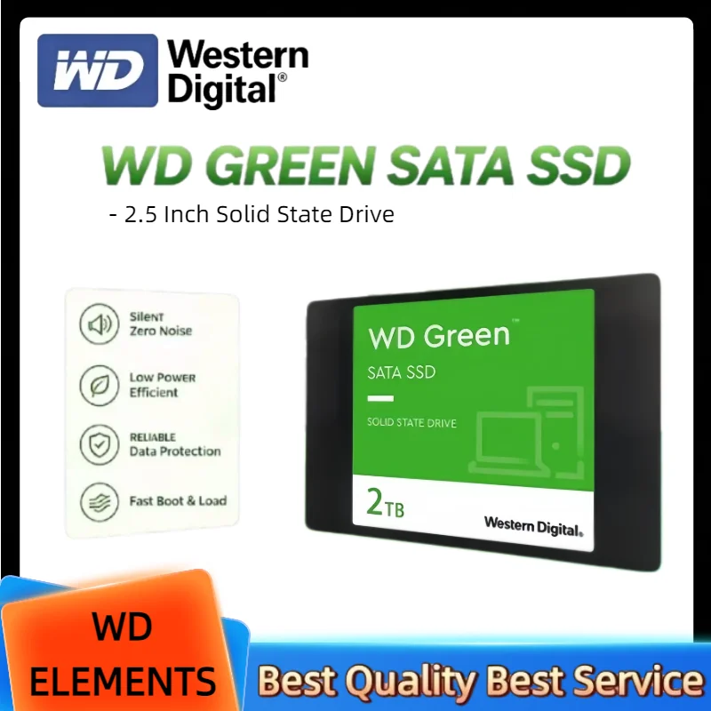 For Western Digital 2.5 Inch SATA3 SSD 1TB 2TB Internal Solid State Drive SSD Hard Drive For Laptop Desktop Game PC