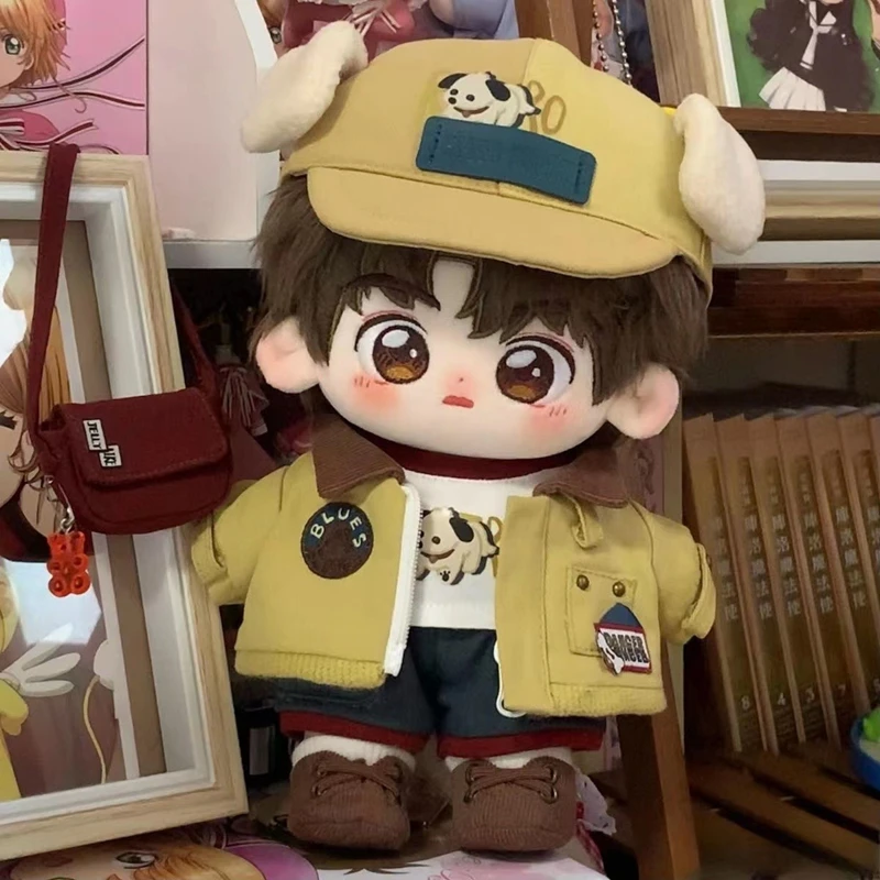 

20-сантиметровая хлопковая кукла с изменяемой одеждой, плюшевая игрушка с волчьими ушками и костюмом щенка, мягкая плюшевая кукла-мальчик, милая коллекционная игрушка для фанатов, подарок для детей