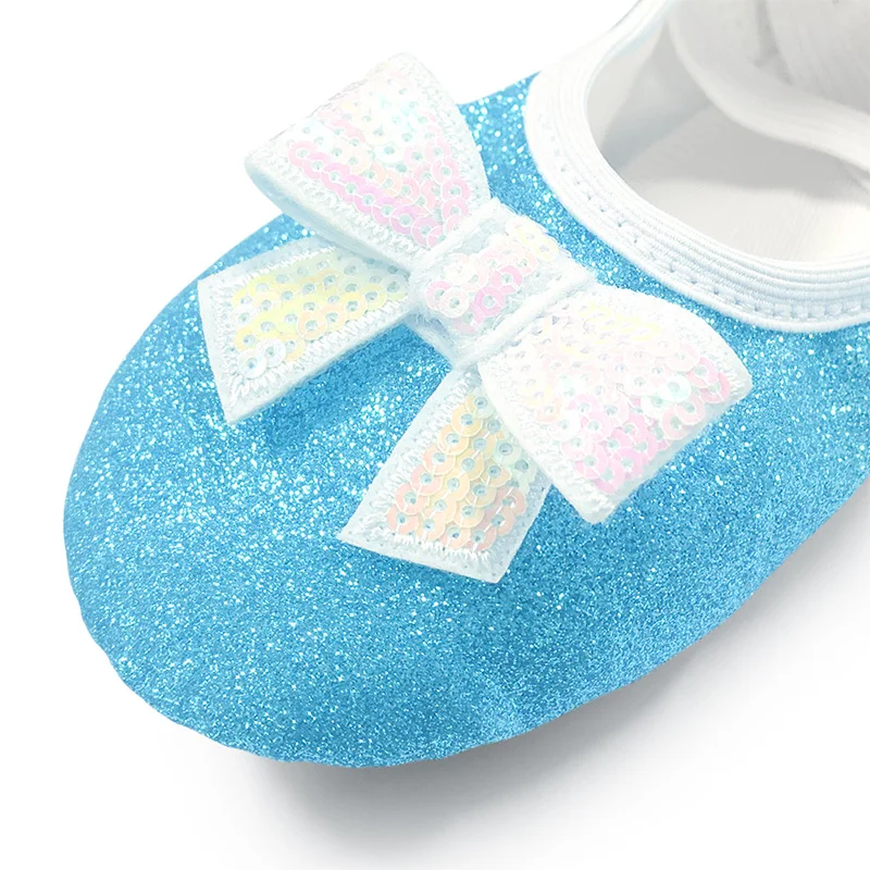Girls Shiny Leather Ballet Shoes Split-Sole No-Tie Dance Slippers for Girl Toddlers Ballet Dance Practice