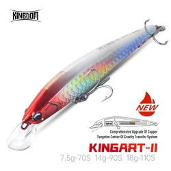 Kingdom Kingart-II Minnow Bait 70mm 90mm 110mm 7.5g 14g 18g Artificial Sinking Long Throw Bait Hard Bait Bass