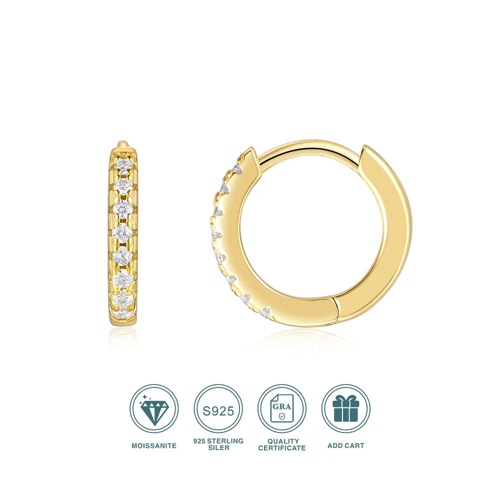 

Женские серьги с муассанитом JIUZUAN, серебро 925 пробы, позолоченное золото 18 карат, маленький, средний, большой подарок, поставляется с сертификатом GRA