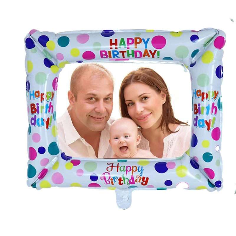 

Happy Birthday Aluminum Foil Balloon Photo Frame for Birthday Family Party Photo booth Event Decoration wedding party Supplies