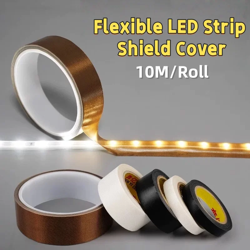 Led Strip Light Blocking Tape Waterproof Soft Light Anti Glare Shade Hood Fabric Tape Led Aluminum Profile Shielding Cover Tape