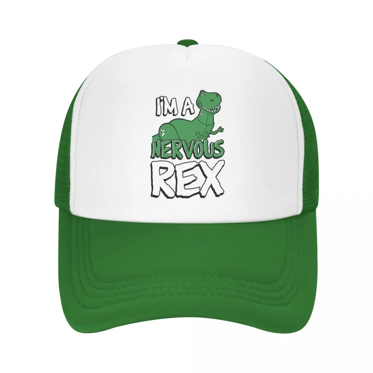 Men Women Toy Story Im A Nervous Rex Trucker Cap  Hip-Hop Mesh Baseball Cap Polyester Hat Sun Hat Adjustable Sports Cap Summer