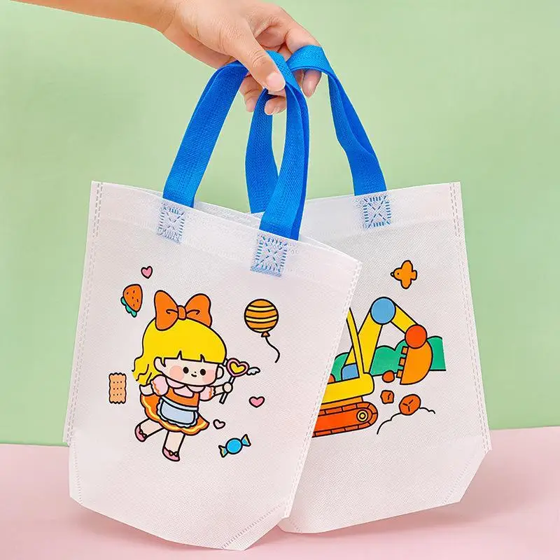 DIY Graffiti Animal Gift Bags Reusable Waterproof Blank Art Craft Sets for Birthday Party Favors Kids Painting Toys Storage