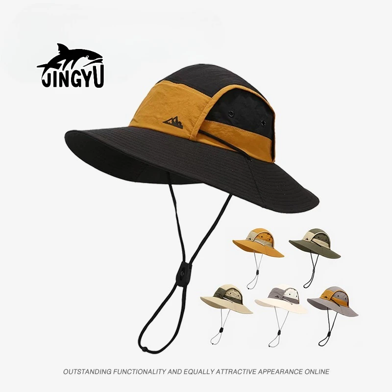

Men's Summer Fisherman Hat - Color-Block Design, UPF50+ Sun Protection | Breathable & Waterproof, Ideal for Outdoor Hiking