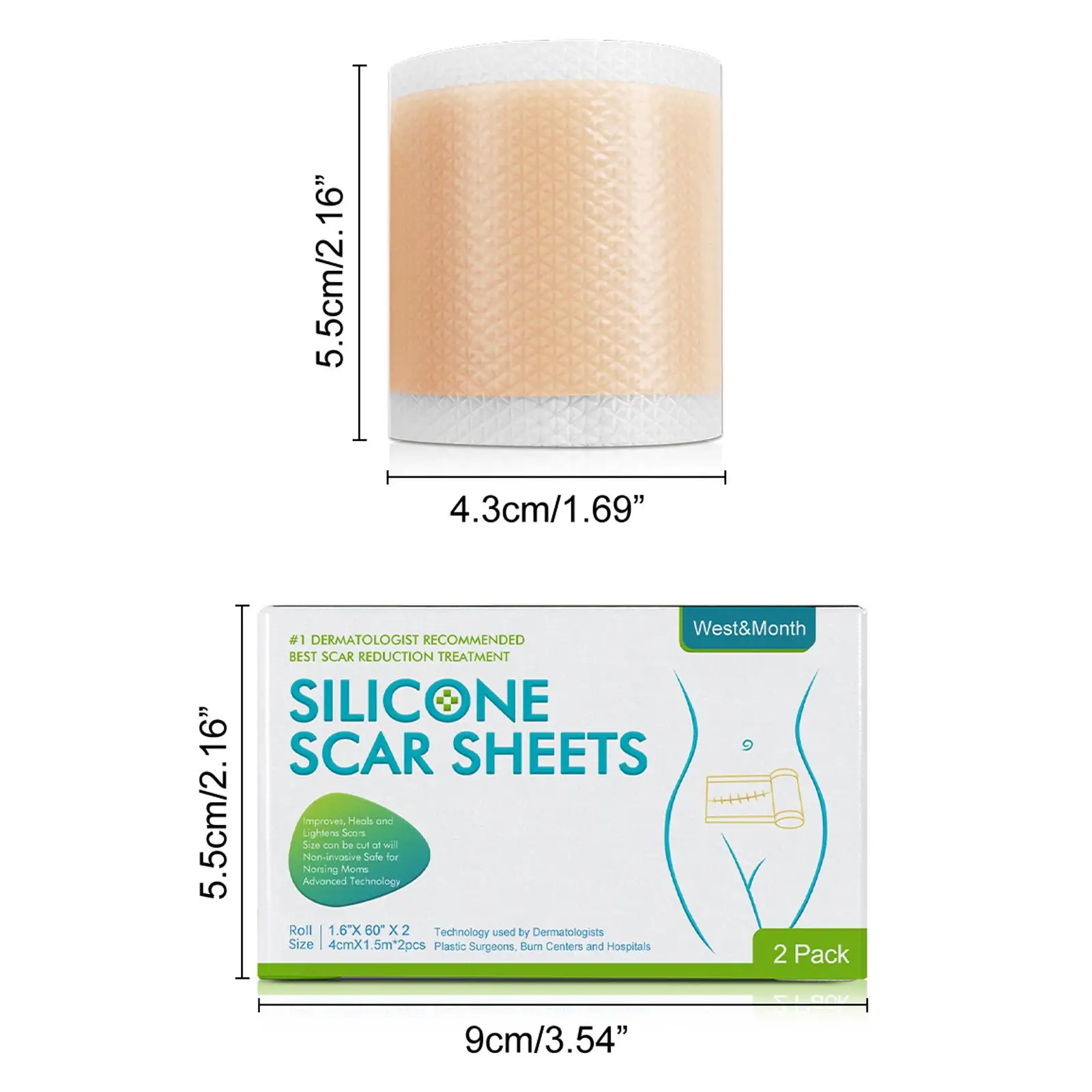 ซิลิโคนรอยแผลเป็น Patch ผิวแผ่นซ่อมกําจัด Self-Adhesive Stretch Mark เทป Therapy Patch Burn สิวรอยแผลเป็น Skin Care