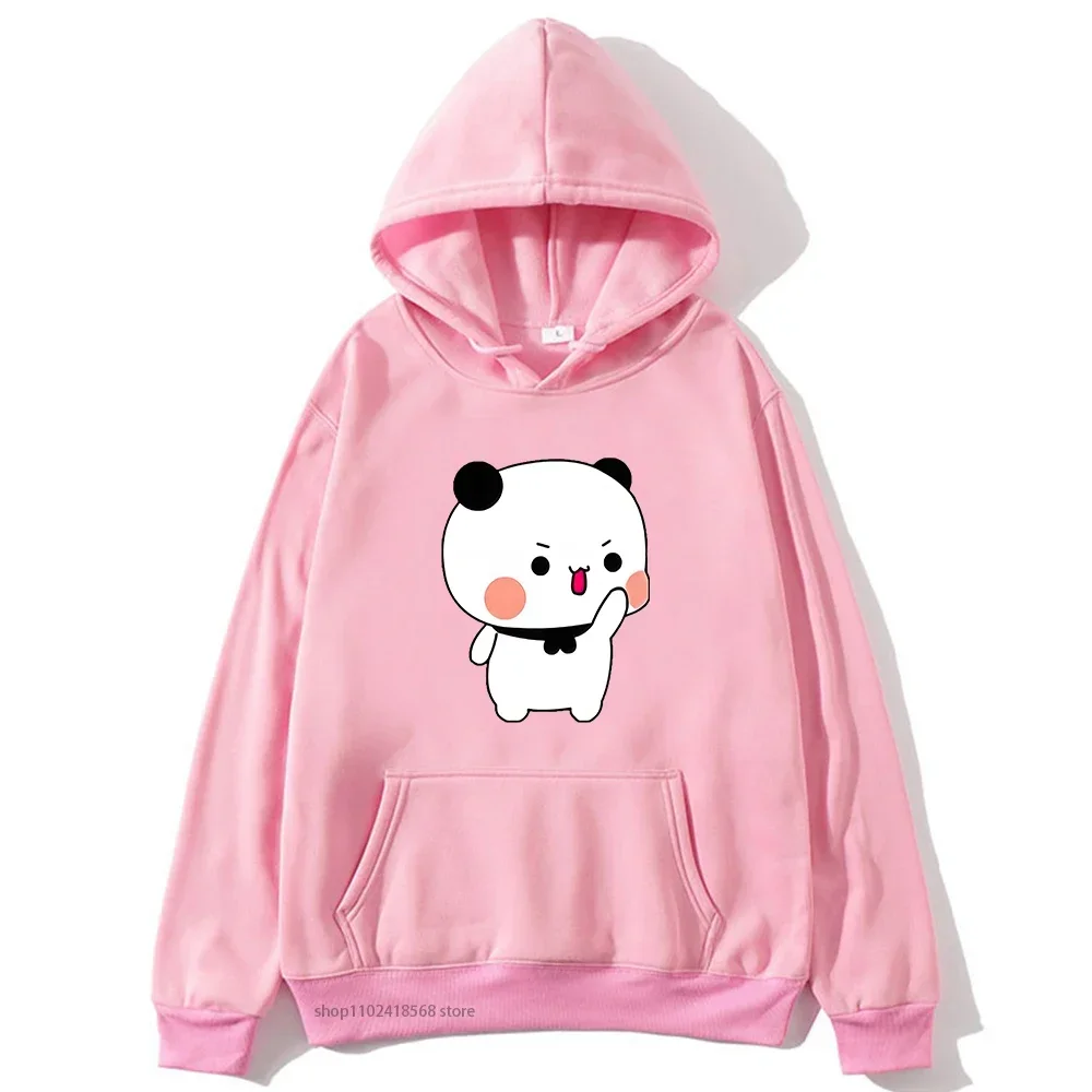 Couple Hoodies Bubu with Dudu Swearshirts Cartoon Cute Panda and Brownie Bear Clothes Men Women Pullover Kawaii Y2k Top Winter
