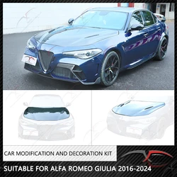 Suitable for Alfa Romeo Giulia 2016-2024 four-leaf clover car hood hood carbon fiber modification accessories