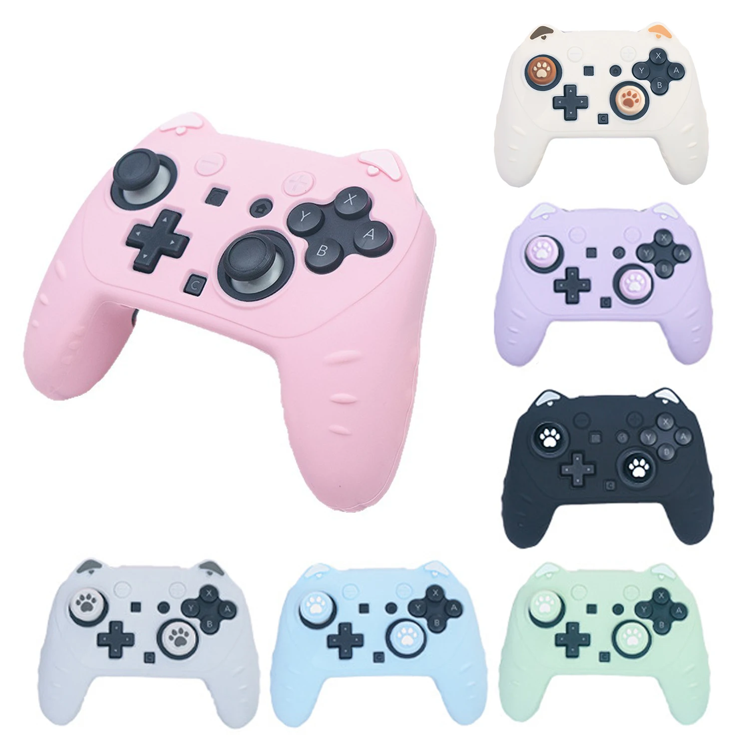 

New Cat Paw Silicone Soft Shell Gamepad Sticker Skin For Switch 2 Pro/NS2 Pro Game Controller Case Thumb Stick Grip Cap Cover