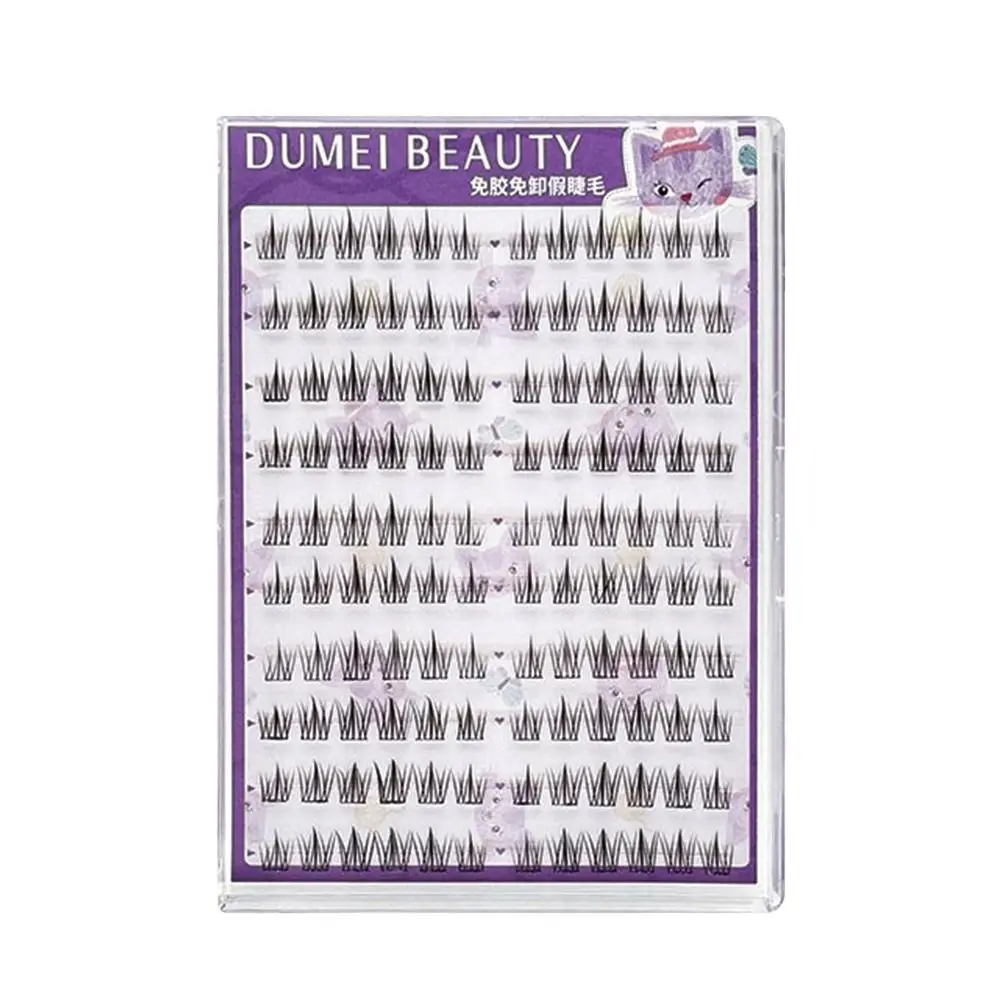 高品質 再利用可能 粘着剤不要 つけまつげ 10列 個別まつげ クラスタまつげ