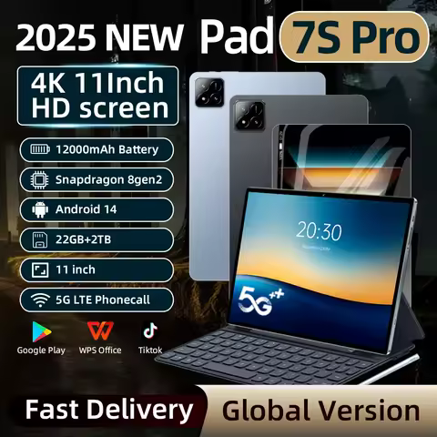 2025 New Original Global Edition Tablet PC Pad 7S Pro Snapdragon 8gen2 Android 14 HD 4K 22GB+2TB 5G Tablet DualSIM WIFI Mi table