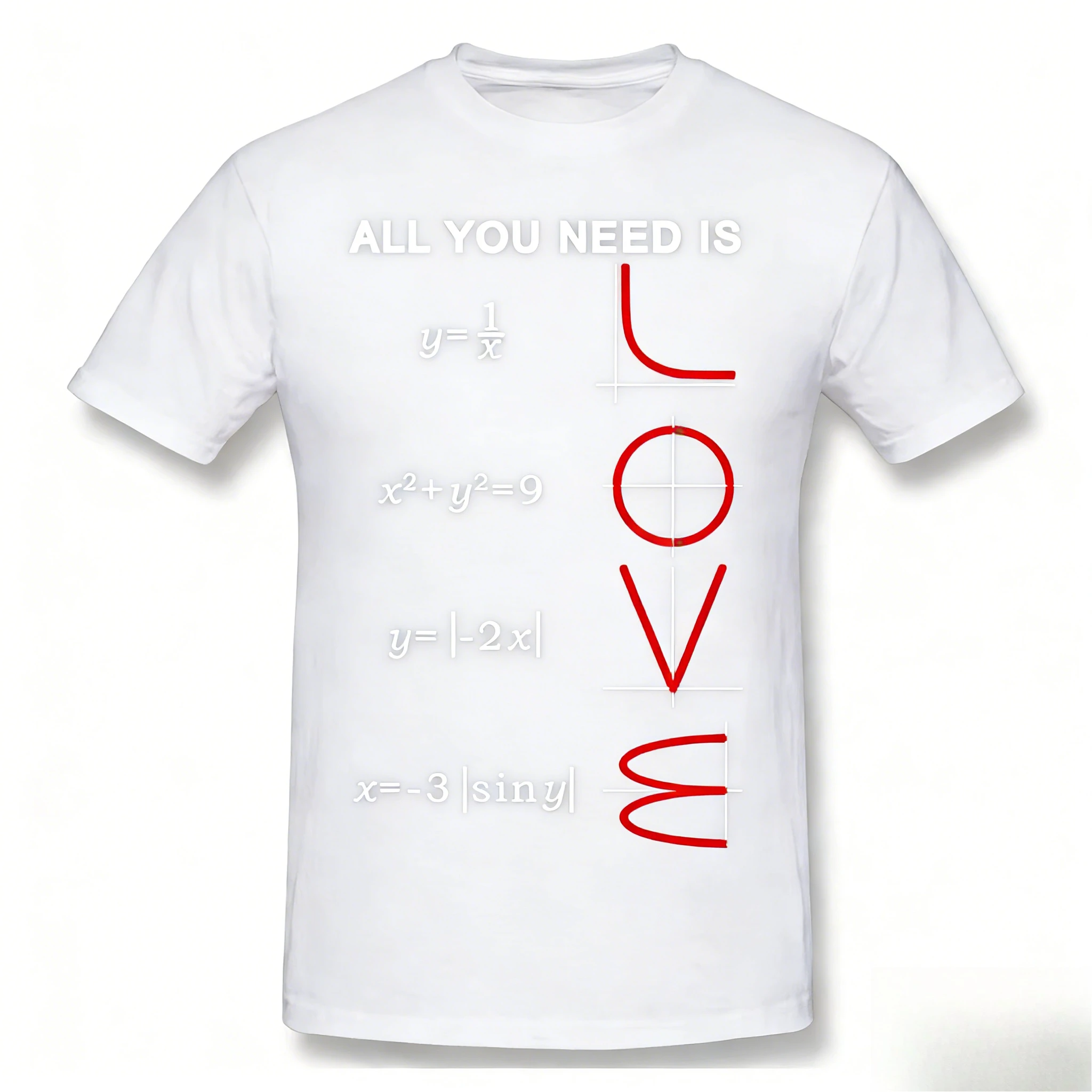 

Футболка с геометрическими уравнениями и графиками, футболка с надписью «Люблю математику и науку», футболка из чистого хлопка
