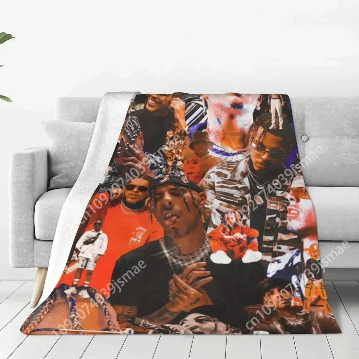 Rauw Alejandro Super Soft Blanket Puerto Rican Singer Camping Throw Blanket Winter Customized Flannel Bedspread Sofa Bed Cover