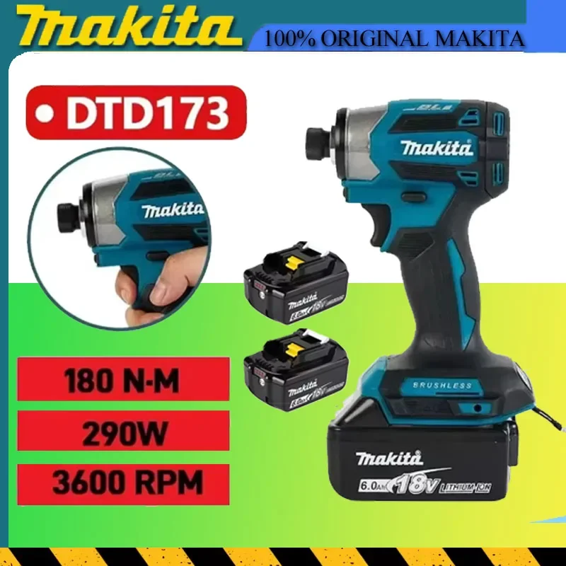 

Ударный шуруповерт Makita DTD171, бесщеточный, аккумуляторный, 18В, с двигателем BL, без АКБ и ЗУ, только инструмент