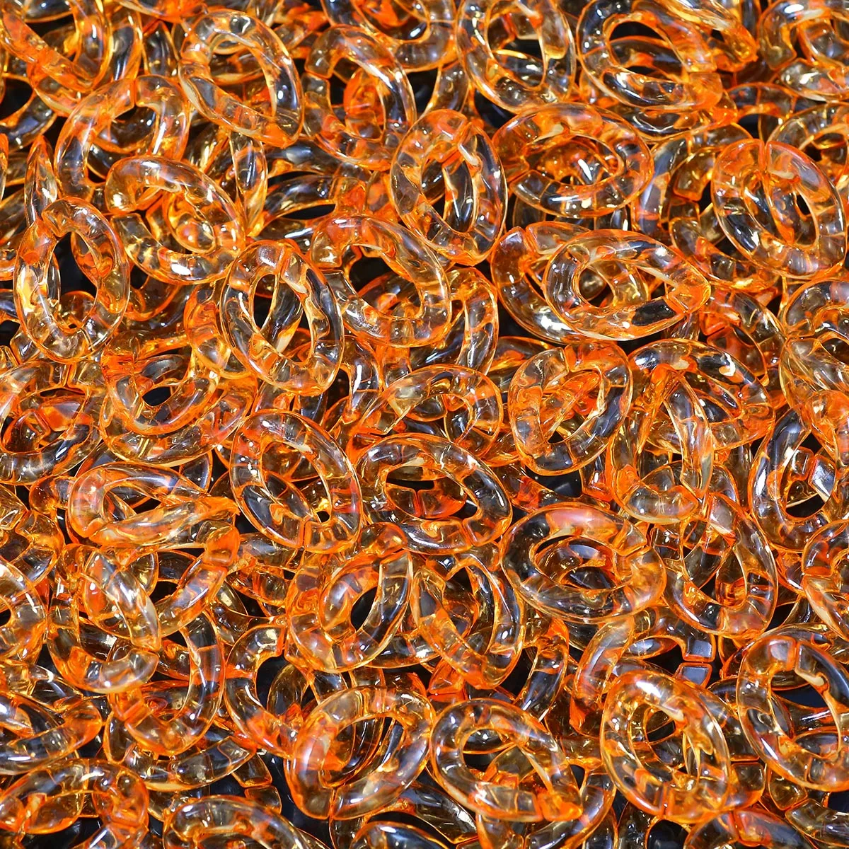 

50/100Pcs/lot Orange Color Acrylic Twisted Buckle Chain Assembled Loose Rings for DIY Bag Chain Phone Connector Accessories