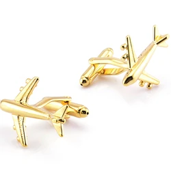 French Cufflinks Trendy Men's Unisex Gifts Daily Banquet Office Suit Shirt Buttons Novelty Civil Aviation Aircraft Cuff Links