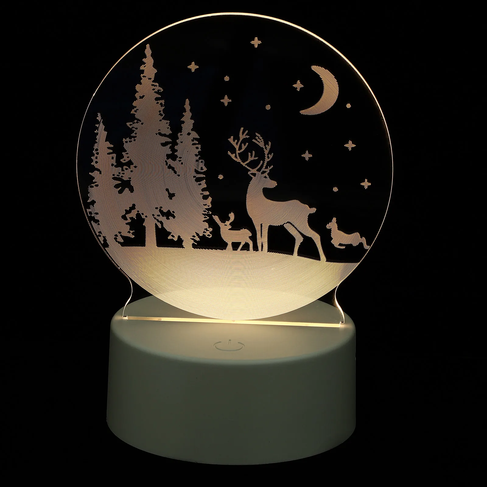 

1pc 3D Night Christmas Elk Decorative Warm Romantic Atmosphere Usb Indoor Bedside Light Xmas Gift