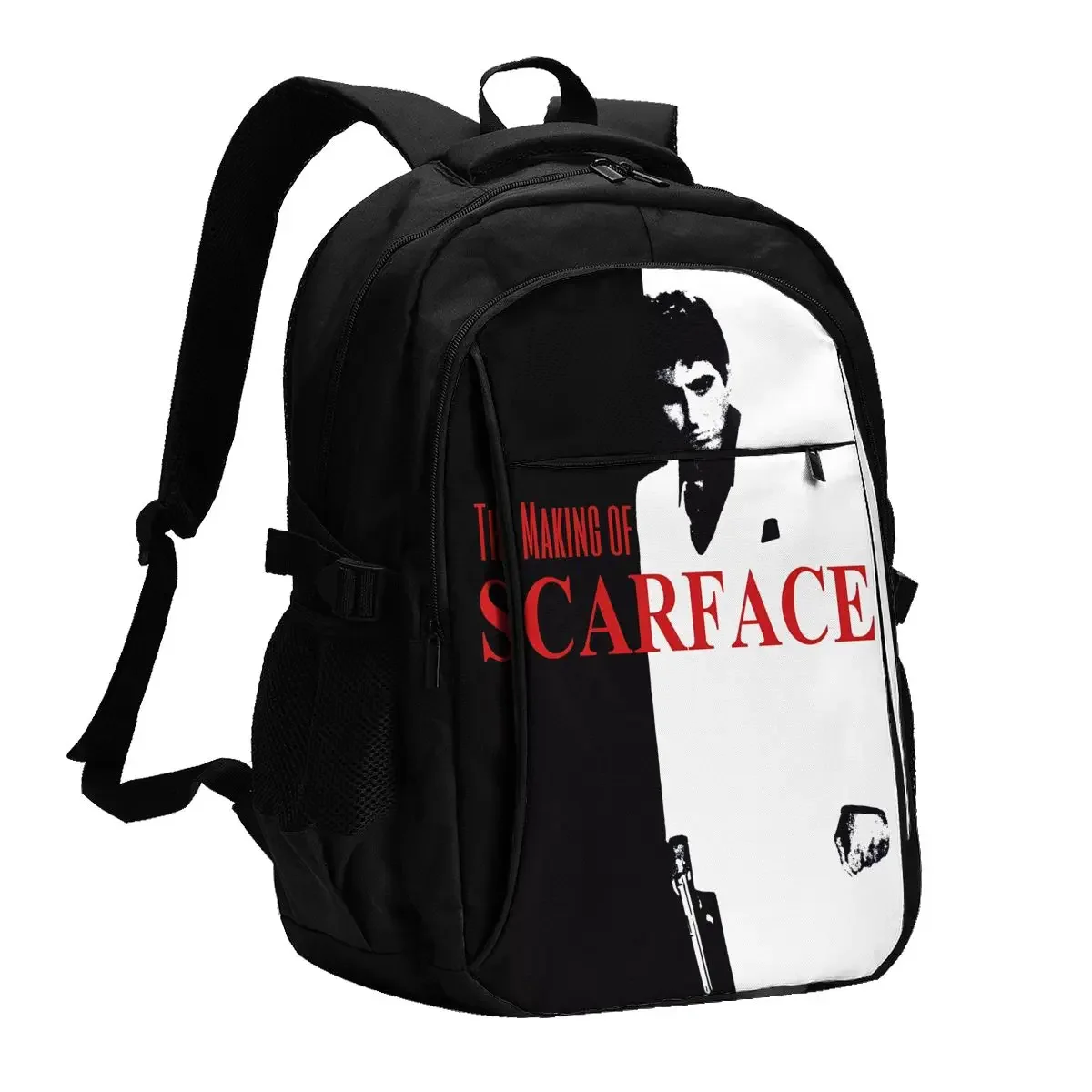 Scarfaces Tony Montana Travel Laptop Backpack, Business Water Resistant Laptop Backpack with USB Charging Port, College Bag