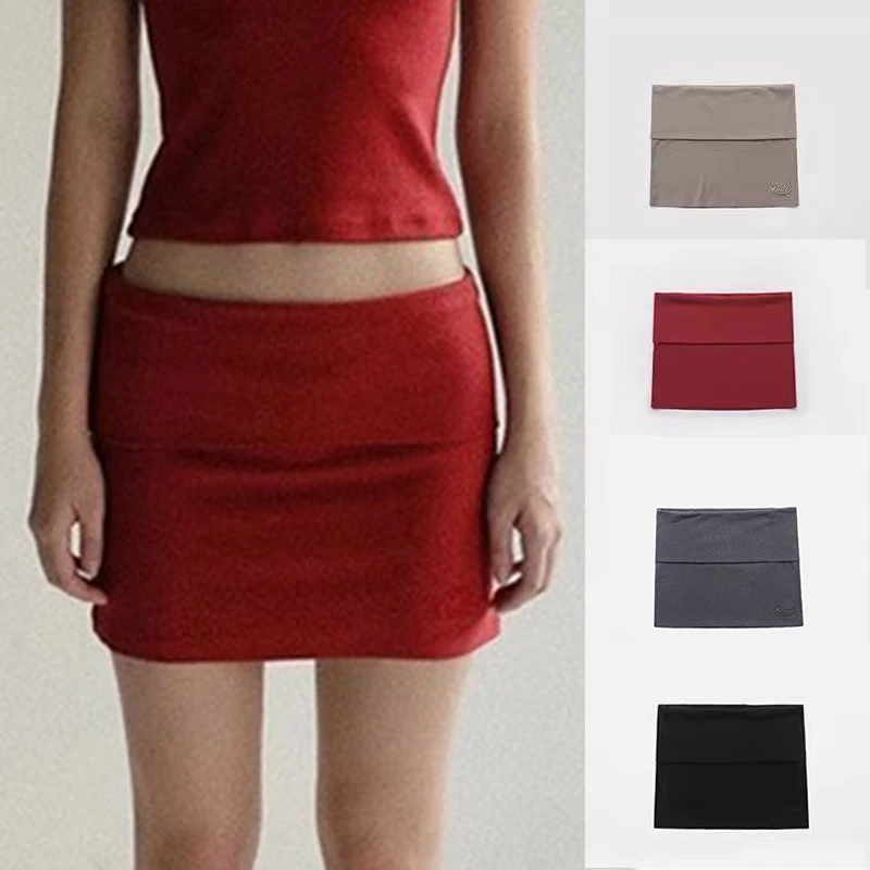 

Сексуальная женская юбка в американском стиле, спортивная, для йоги, короткая, А-силуэт, облегающая, со средней талией, однотонная, в корейском стиле