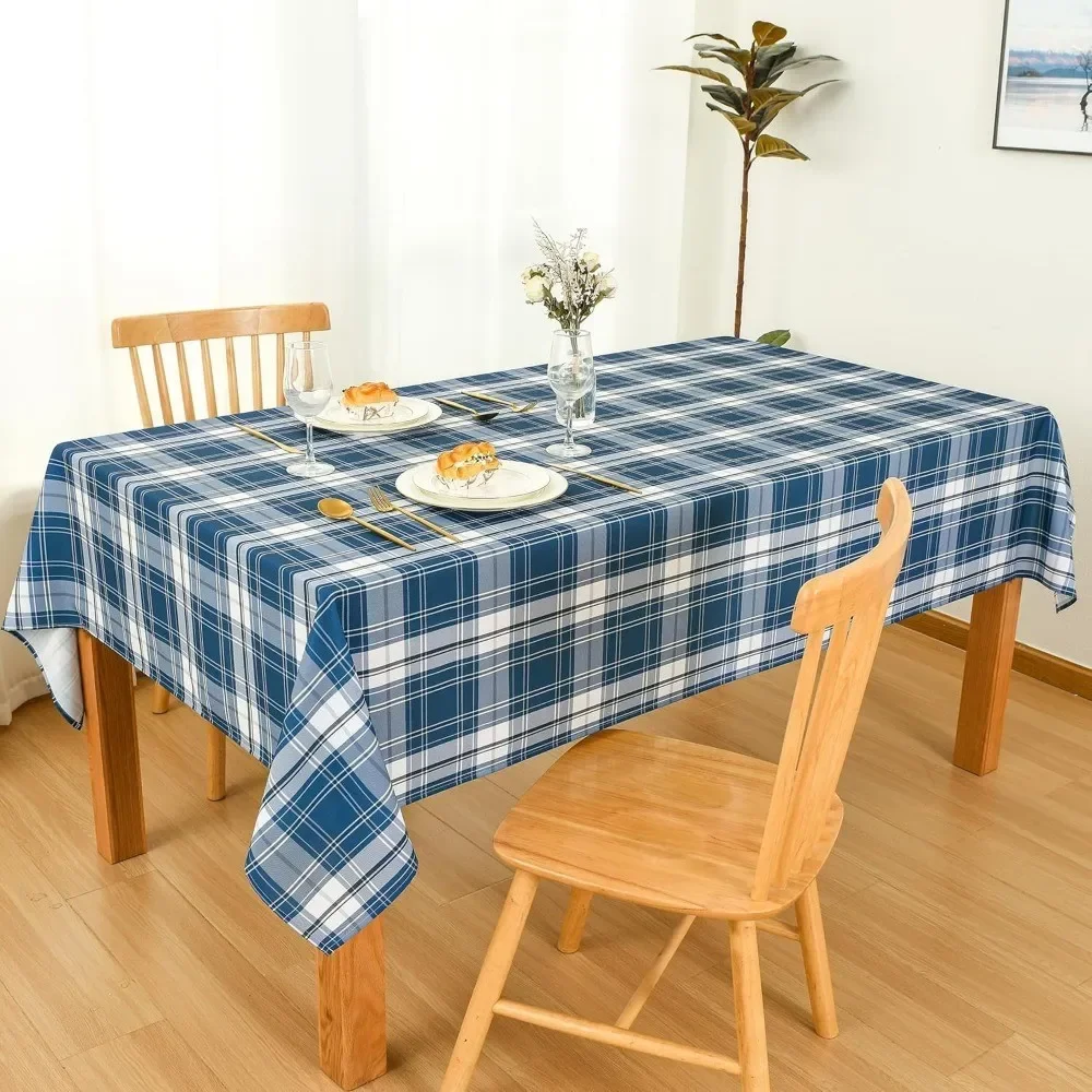 Rectangular grid tablecloth - Anti-wrinkle, washable fabric - Buffalo grid tablecloth
