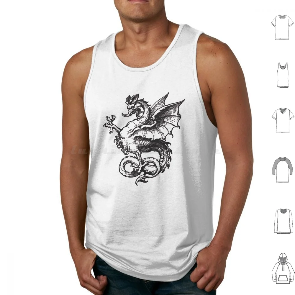 Black Dragon Tank Tops Print Cotton Lord Tolkien Gandalf Bilbo Frodo Fantasy Aragorn Smaug The Shire Middle Earth