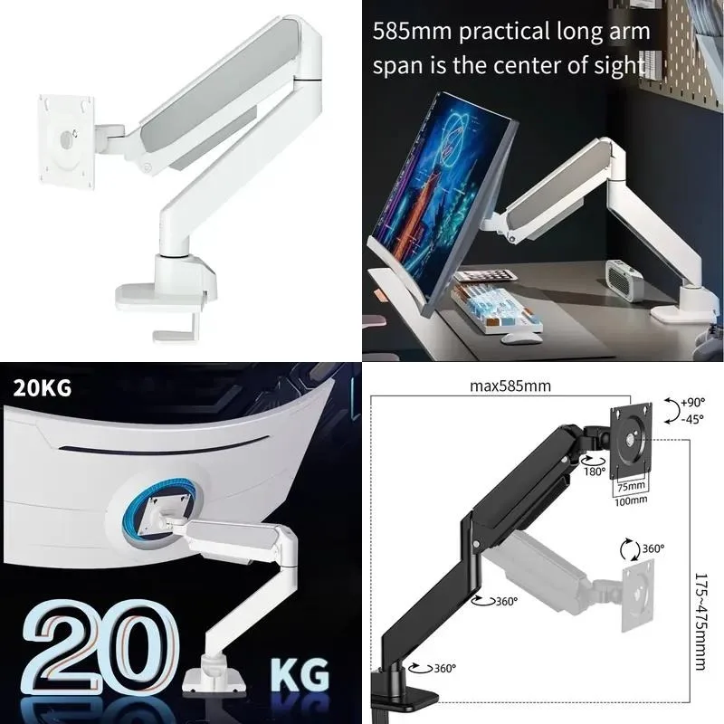 for 49-Inch single-arm height-adjustable computer monitor stand with rotatable mount for optimal display positioning