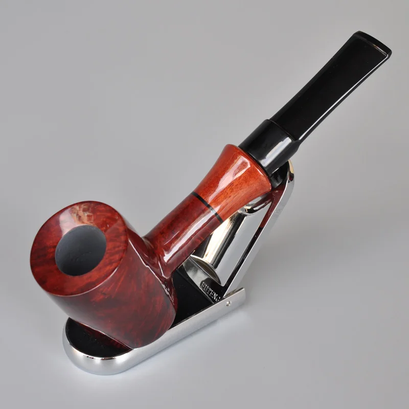 أنبوب تبغ خشبي مصنوع يدويًا من جذر براير، نمط حر لعبة البوكر، سطح أملس، مرشح جذعي طويل، حجم كبير مجاني