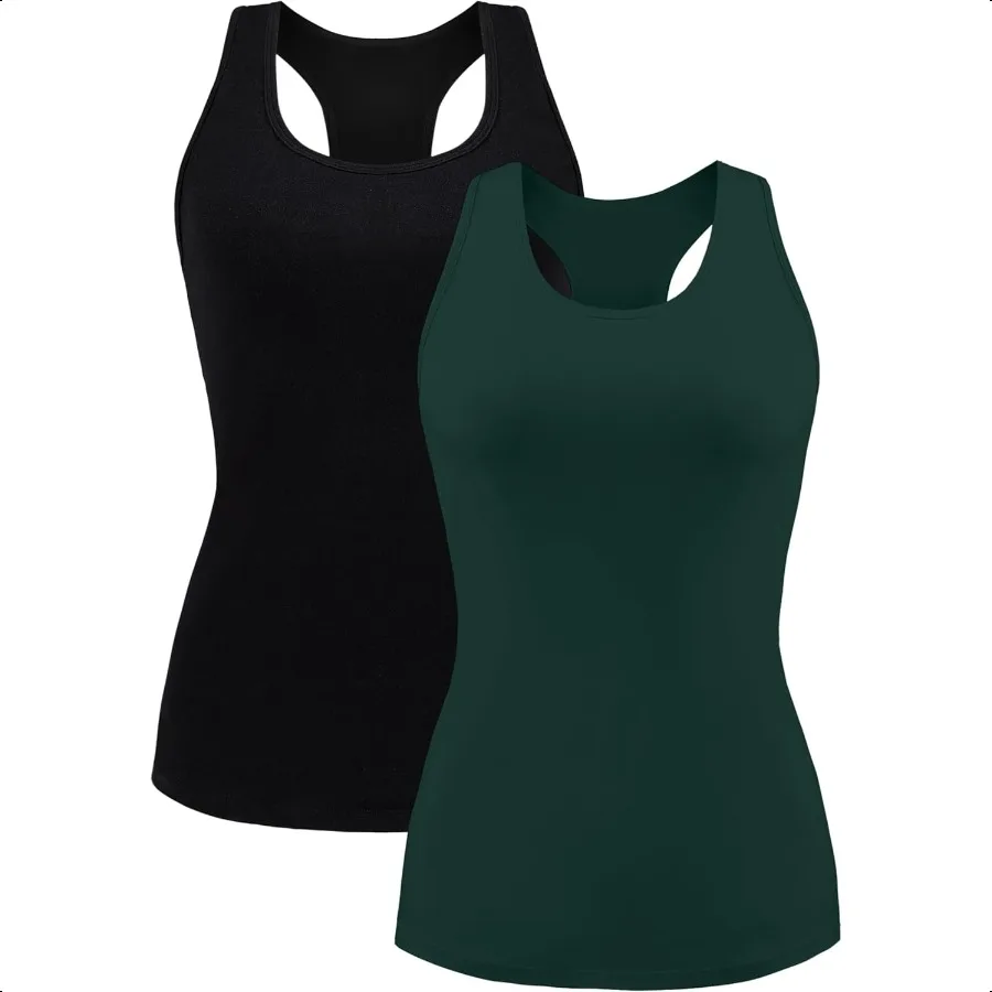

beautyin Women Tank Top with Shelf Bra Racerback Workout Yoga Tops Undershirt