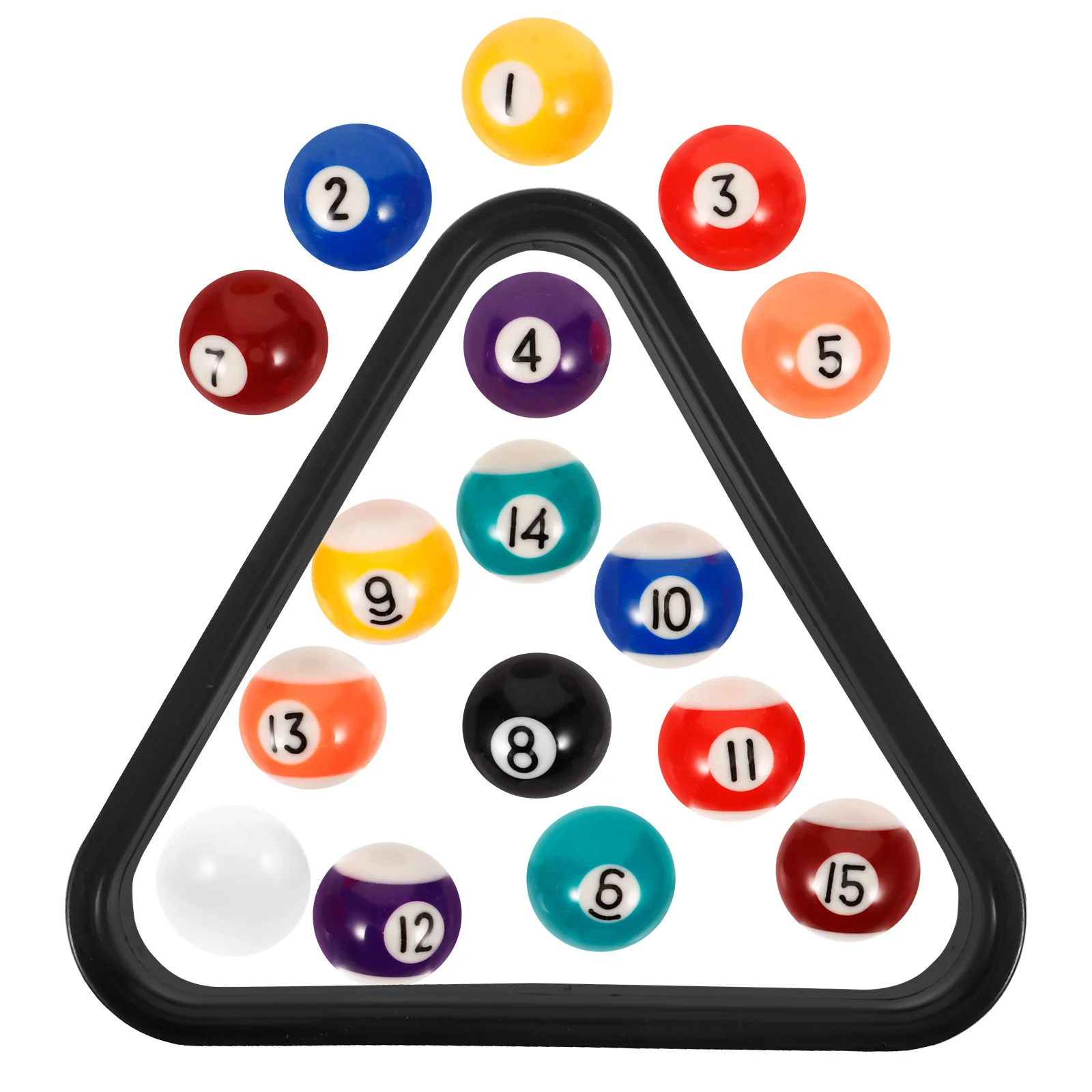 Juego de bolas de billar de resina, Mini bolas de mesa de billar con estante para entrenamiento resistente y uso de recreación familiar, 1 Juego