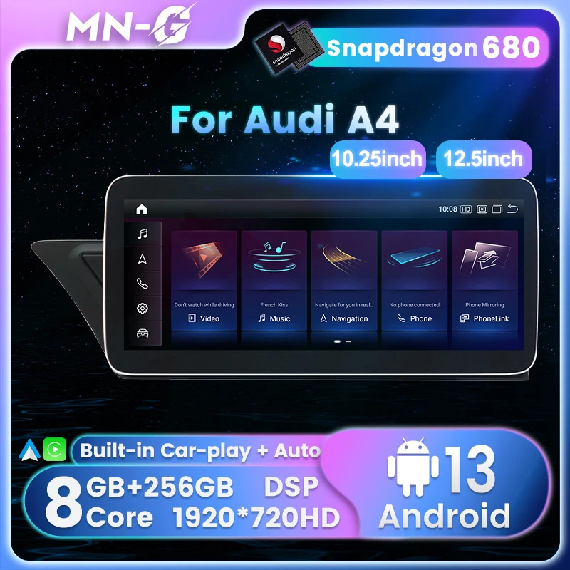 Snapdragon680 8+256G Android 13 Car Radio For AUDI A4 B8 audi A5 B9 Multimedia Player 8-Core GPS Navi For Wireless Carplay