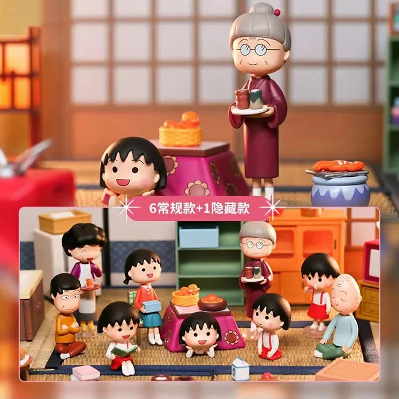 Original Family Time Series Kawaii Chibi Maruko-Chan Birthday Gifts for Girls Children Lovely Action Figure Dolls Toys Ornament