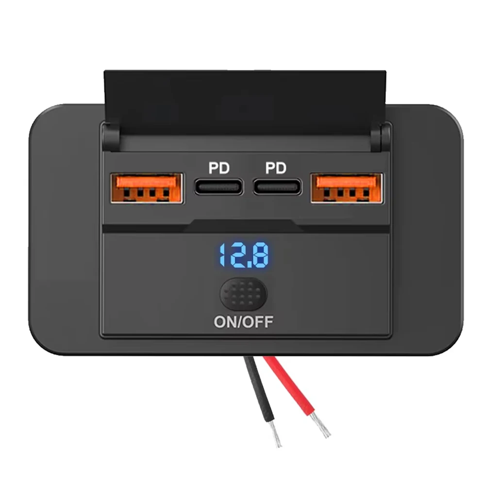 

For RV For Smartphones Car Accessories Car Charger Group Activities Long Journeys Black Compact Size LED Light