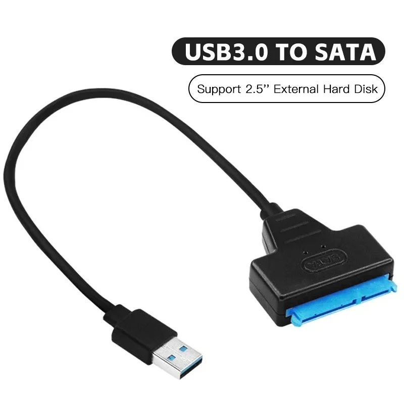 Cavo SATA a USB 3.0/2.0 Fino a 6 Gbps per disco rigido SSD HDD esterno da 2,5 pollici Adattatore SATA 3 a 22 pin Cavo USB 3.0 a SATA III