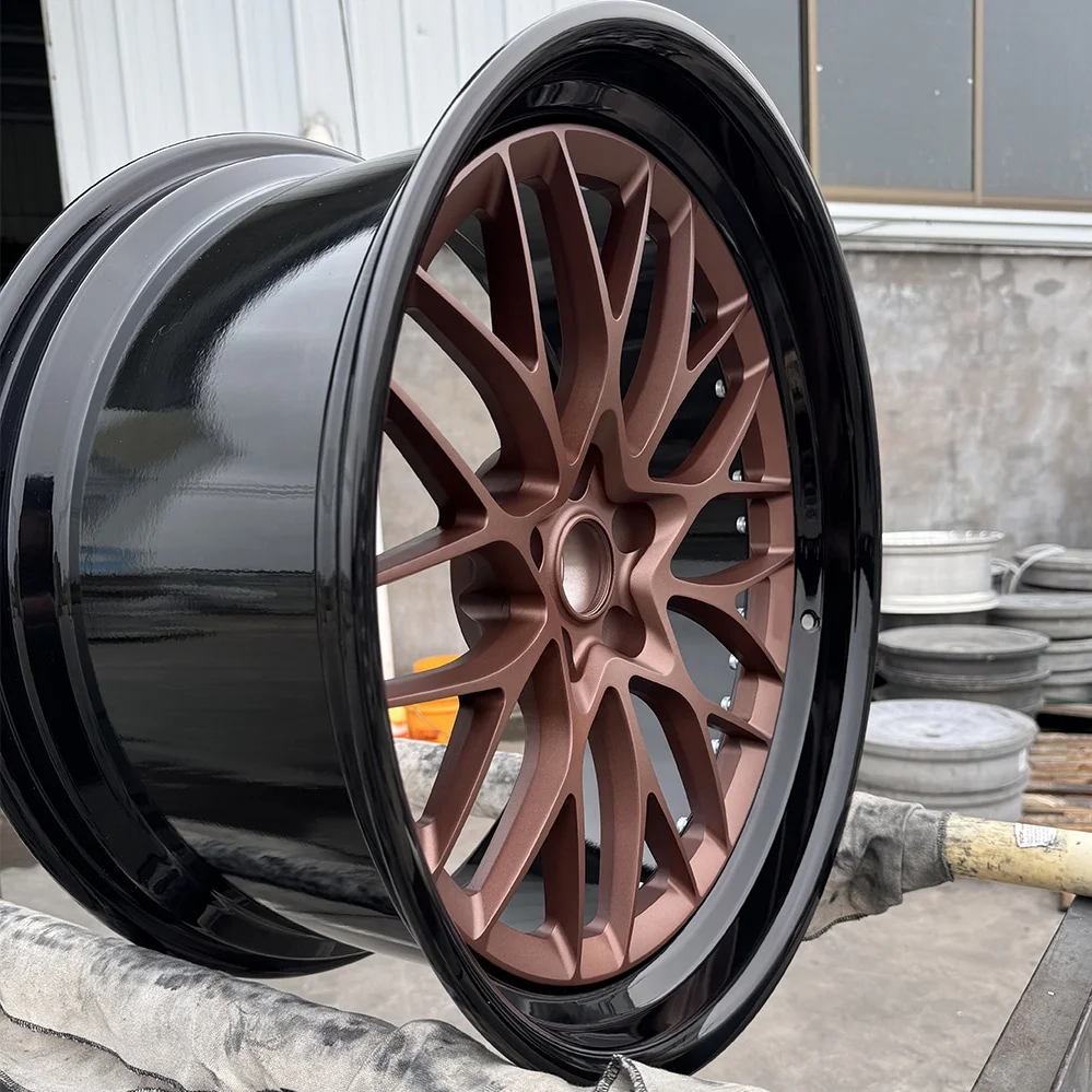 6061-T6 Aluminum Alloy Racing Car Wheels 19 20 21 22 Inch Custom Bronze Forged 2 Piece Rims 5x112 Passenger Car Wheels