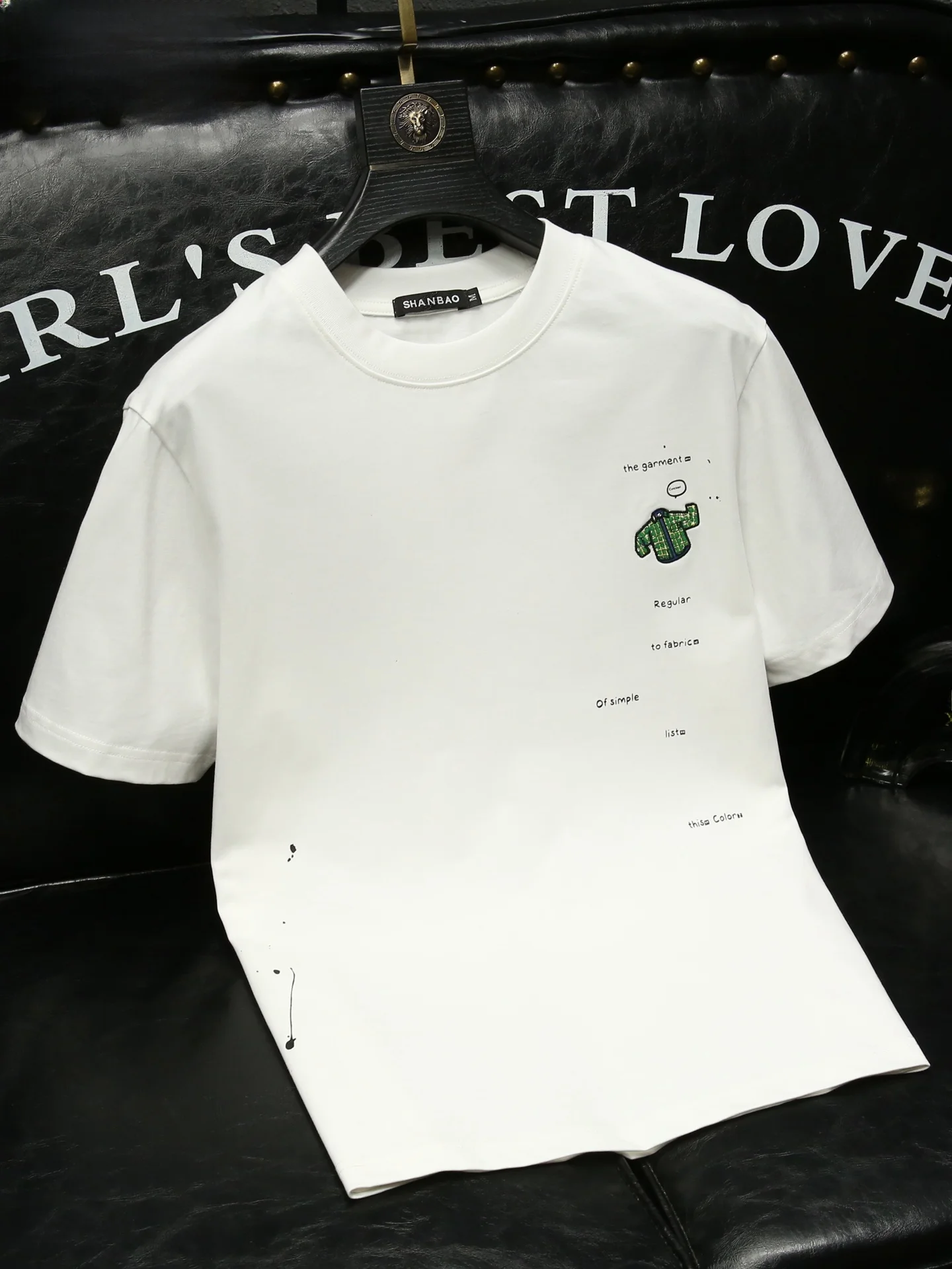 

American Casual High-End Feeling ort Sve round Ne Pure Cotton T-irt Men's Summer New Versatile Print Body irt