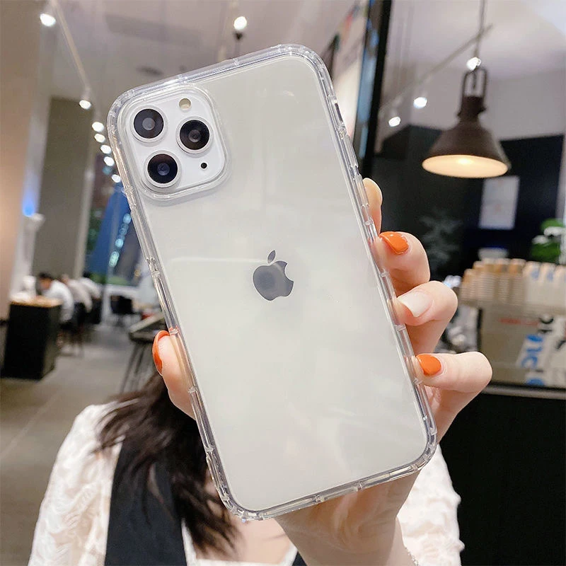 Роскошный прозрачный противоударный бронированный чехол для iPhone 17 Pro Max 16 15 14 13 12 11 XS Max XR 7 8 Plus, силиконовый чехол-бампер